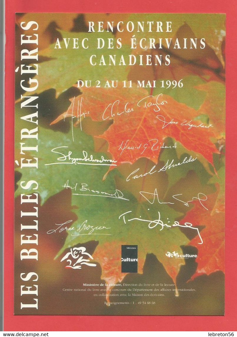 C.P.M. « RENCONTRE Avec Des ECRIVAINS  » Du 2 Au 11 Mai 1996 Les Belles Etrangères    X2 Phots - Inauguraciones