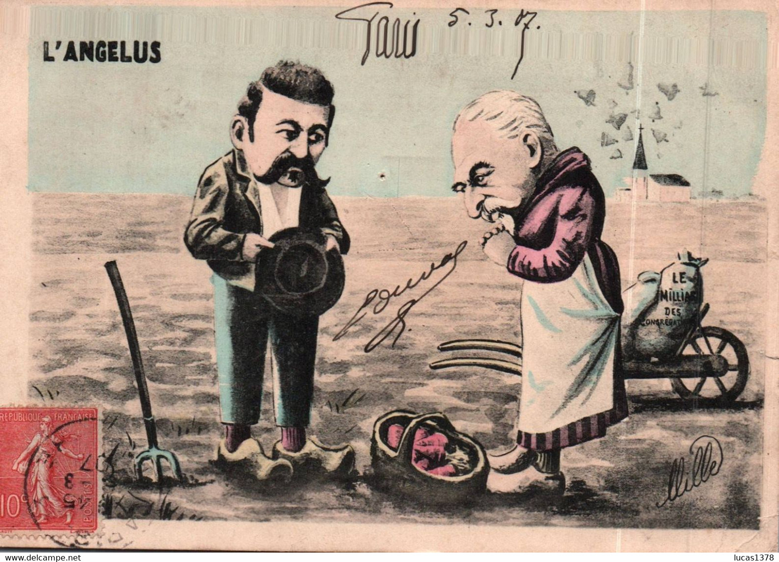 HUMOUR / ILLUSTRATEUR / MILLE / COMBES ET BRIAND-L'ANGELUS-CARICATURE - Mille