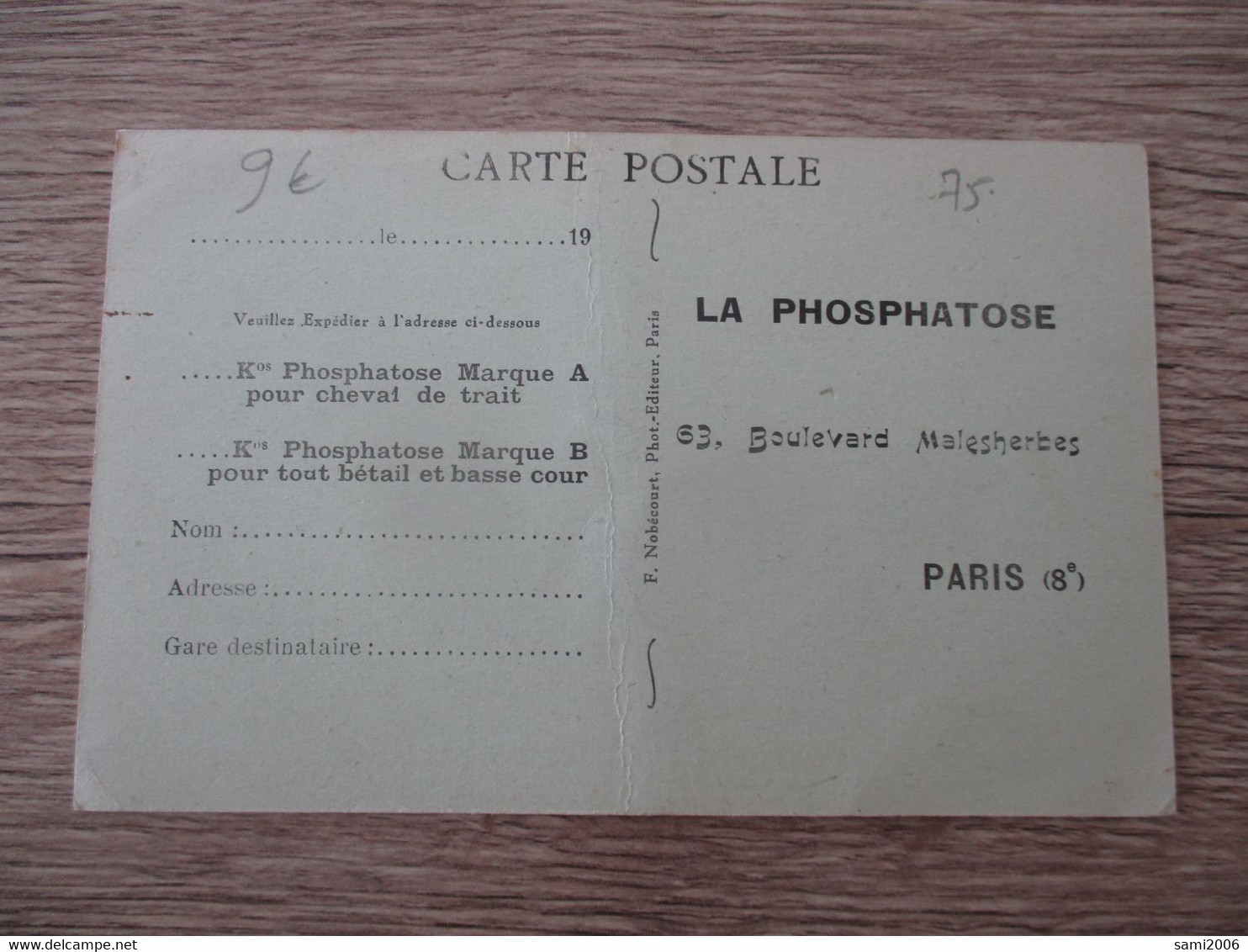 75 PARIS CONCOURS AGRICOLE DE PARIS RACE NIVERNAISE  PUBLICITE "LA PHOSPHATOSE" - Other & Unclassified
