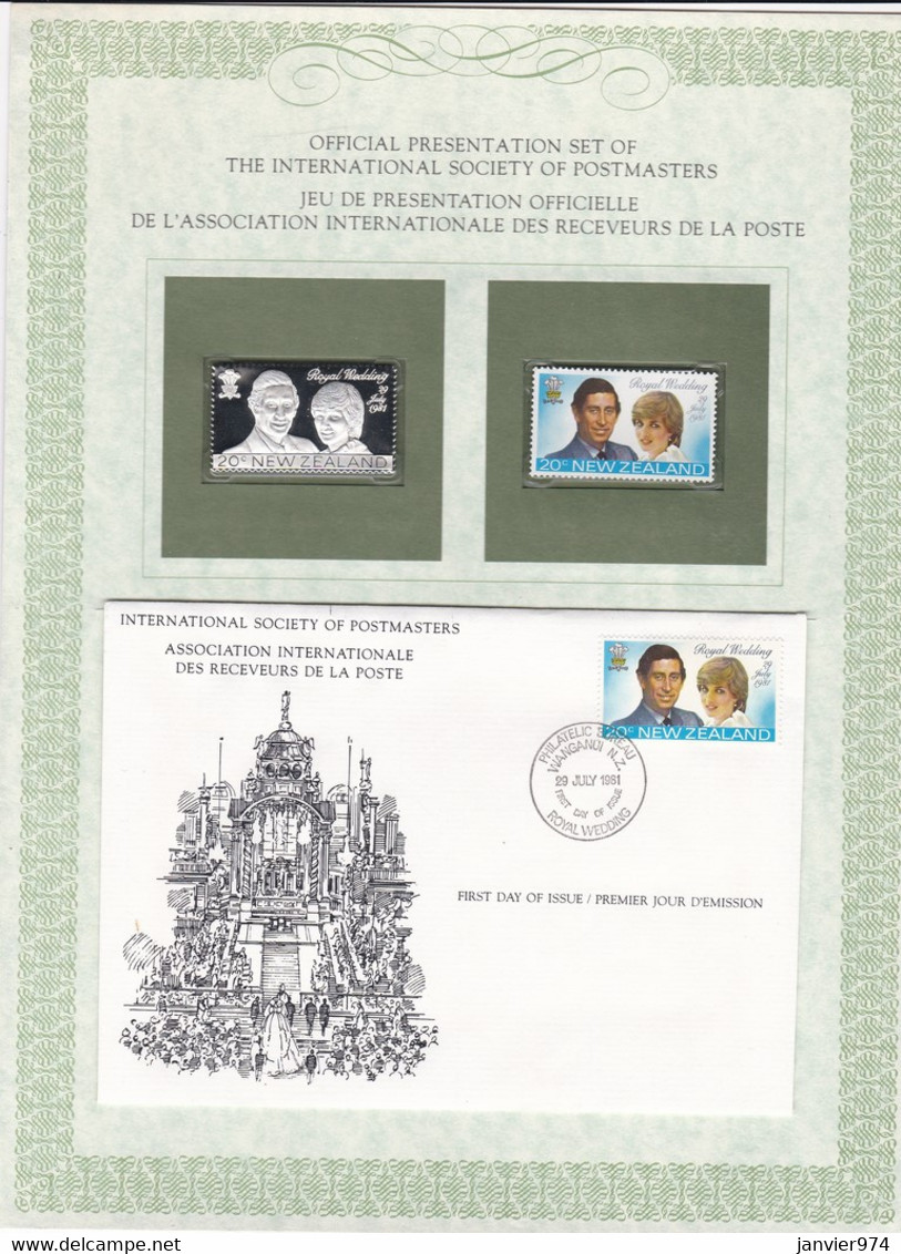 1981 Timbre Argent + Timbre Neuf + Enveloppe 1er Jour , Mariage Du Prince Charles Et Lady Diana . FDC - FDC