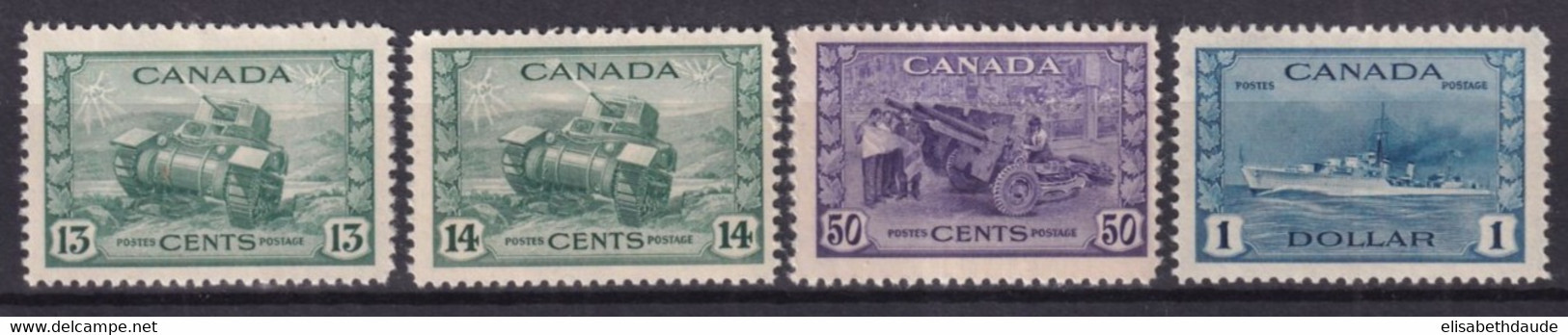 CANADA - 1943 - YVERT N° 214/215+217/218 ** MNH ! - COTE = 147 EUR. - PROPAGANDE GUERRE - Nuovi