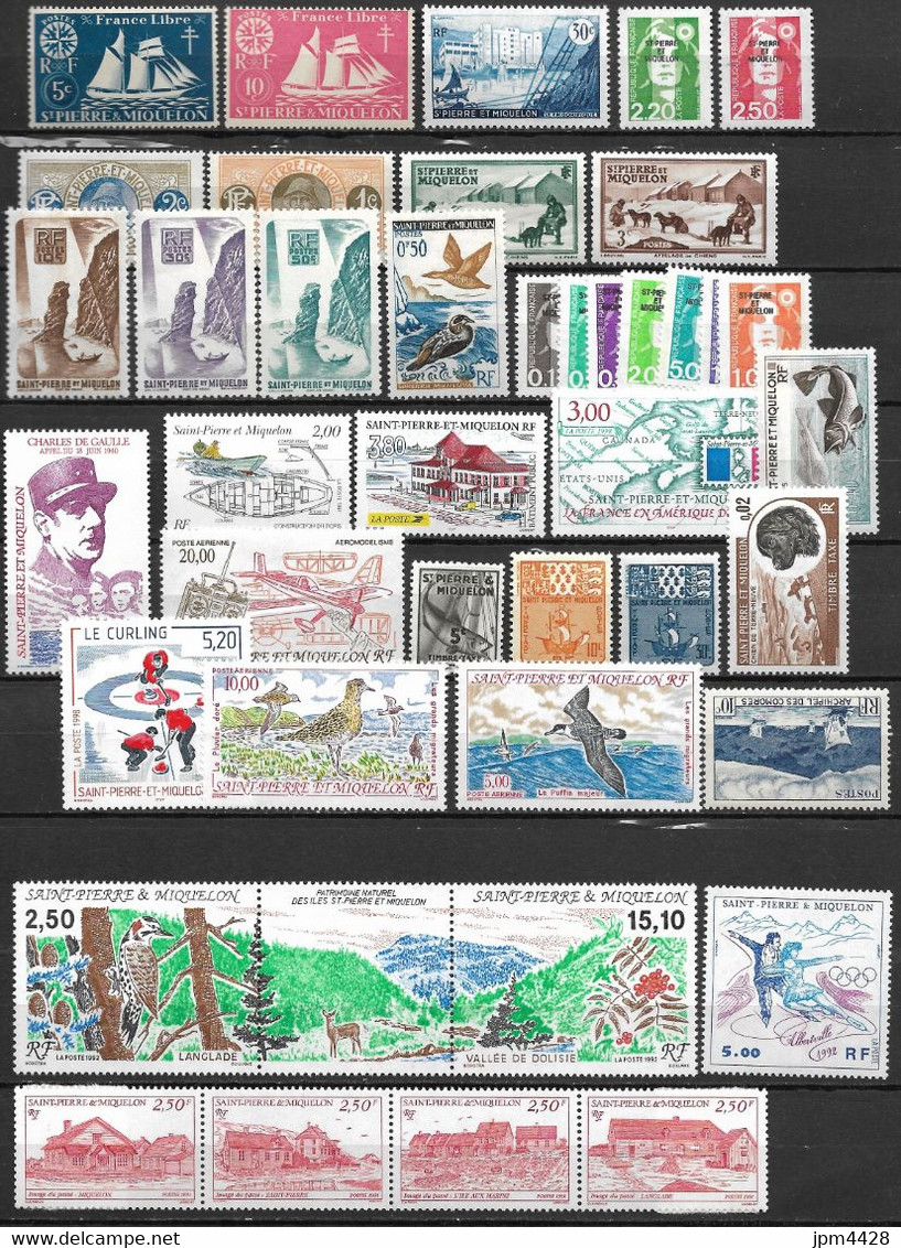 SPM Saint Pierre Et Miquelon Lot De 60 Timbres Et 1 BF Neufs** VF .26€ - Collections, Lots & Séries