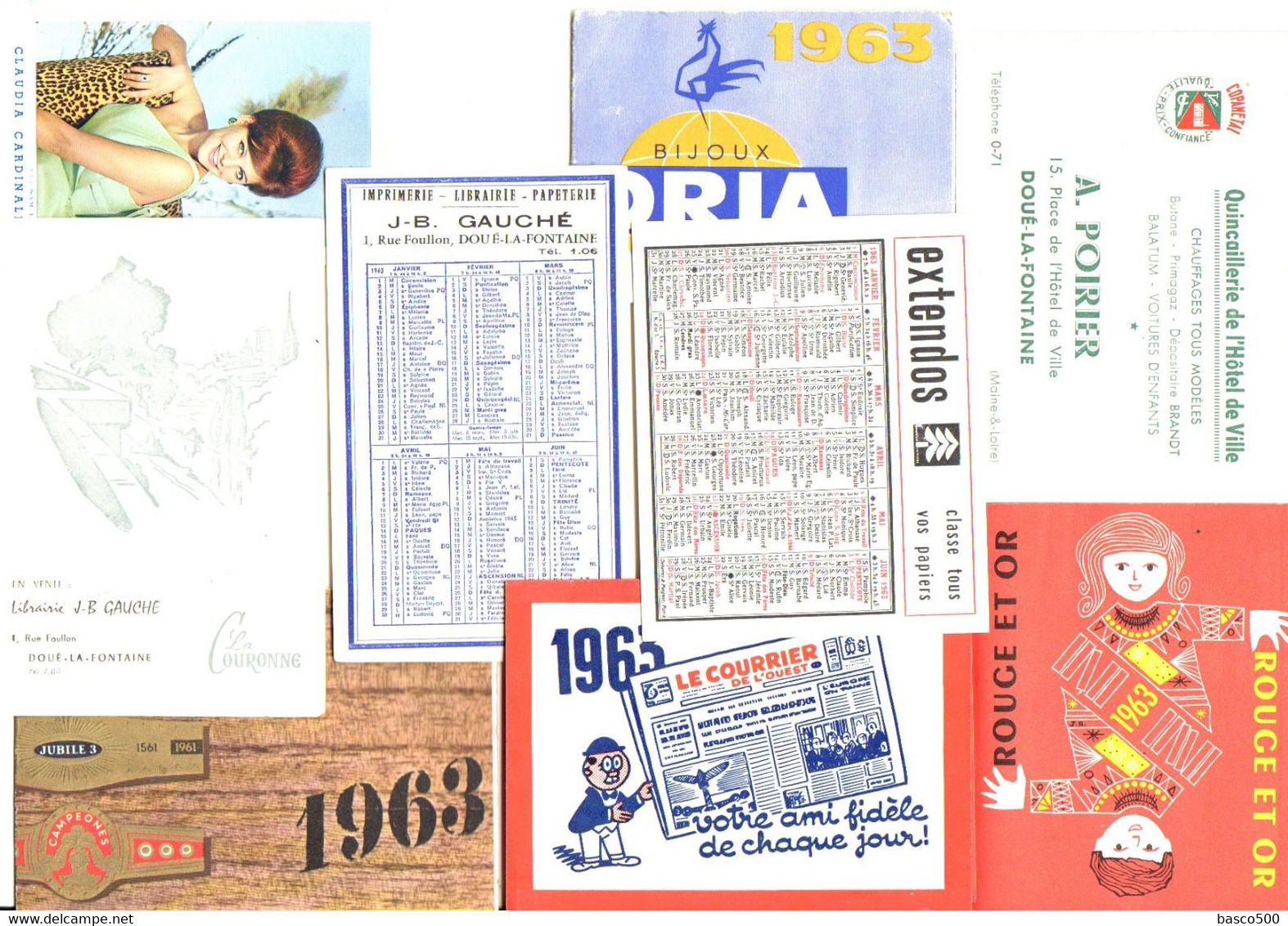 1963 : 9 CALENDRIERS De POCHE De COLLECTION - Petit Format : 1961-70