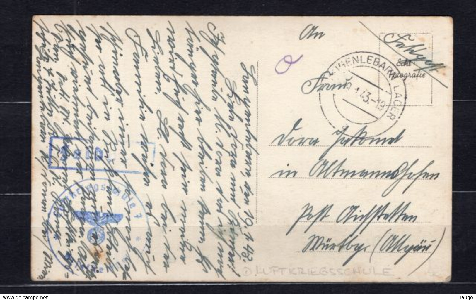 Austria Postcard Tulln A. D. Donau Alter Stadtturm Luftkriegschule Lager 1943 - Tulln