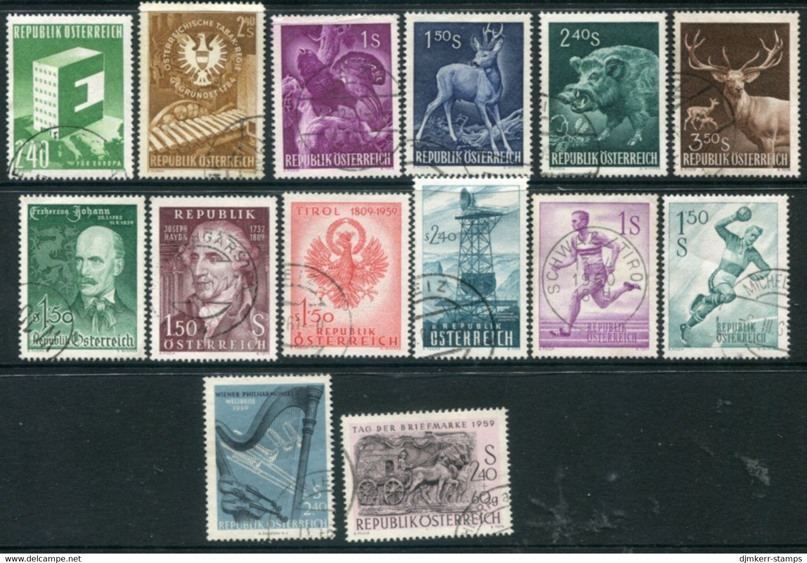 AUSTRIA 1959 Complete Issues Used.  Michel 1059-72 - Usati