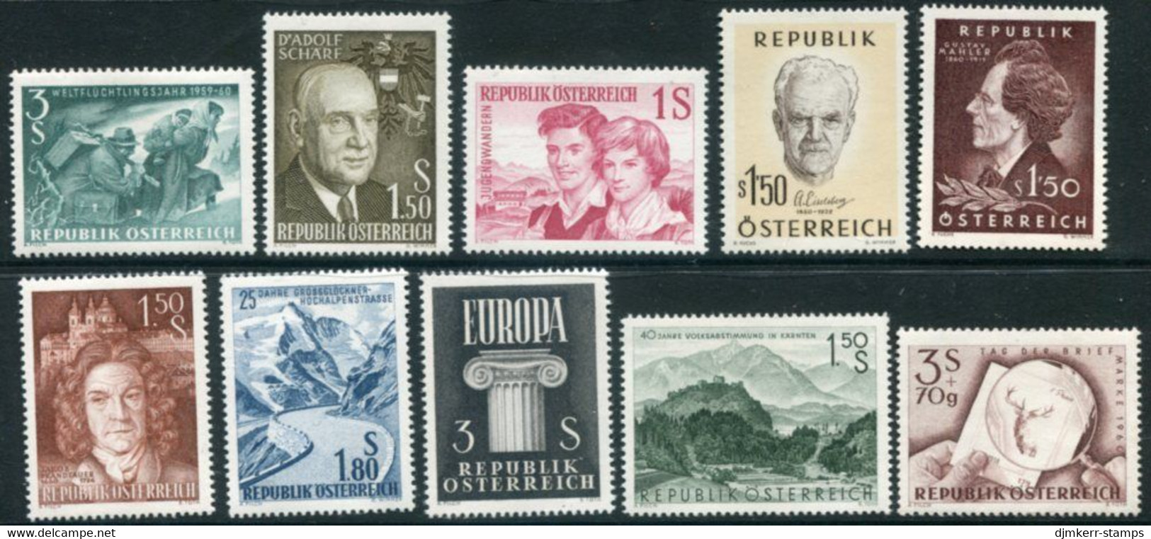 AUSTRIA 1960 Complete Commemorative Issues MNH / **.  Michel 1074-83 - Nuovi