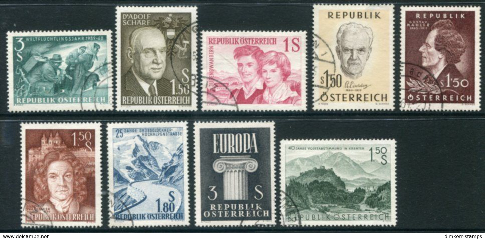 AUSTRIA 1960 Nine Commemorative Issues Used.  Michel 1074-82 - Usati