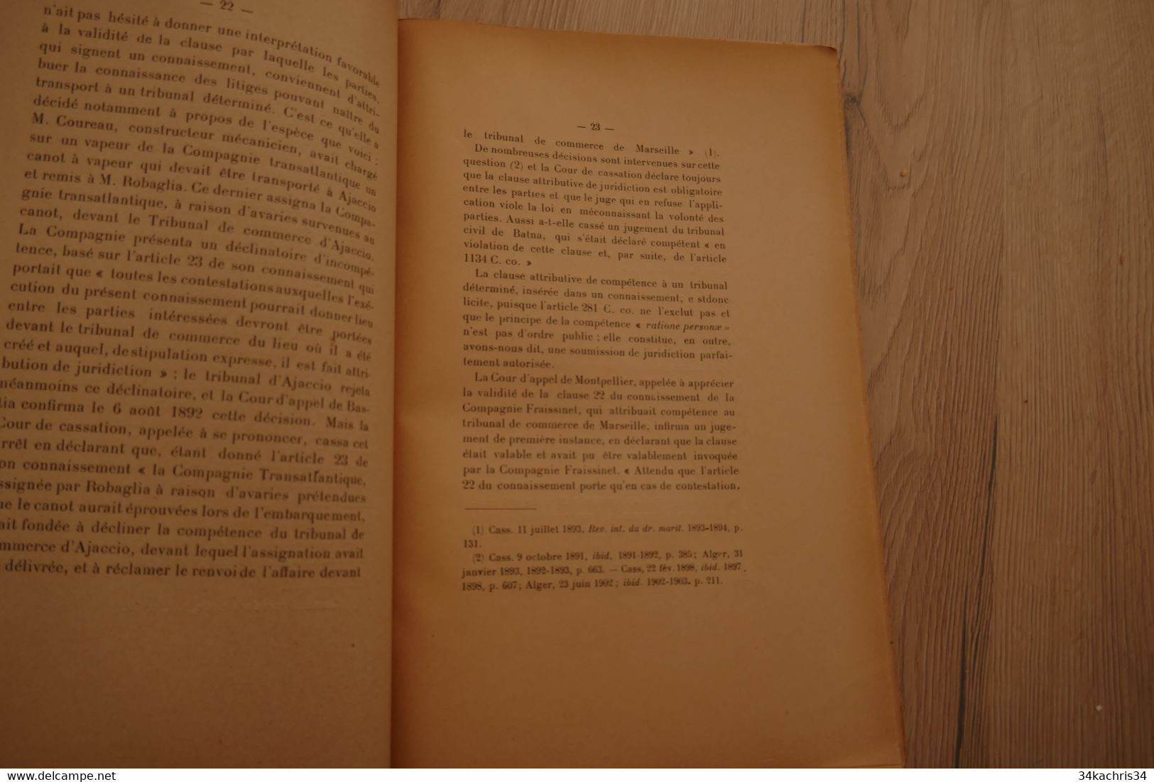 Thèse pour le doctorat De La Clause attributive de juridiction insérée dans les connaissements 1905 P.Gautier Marine com