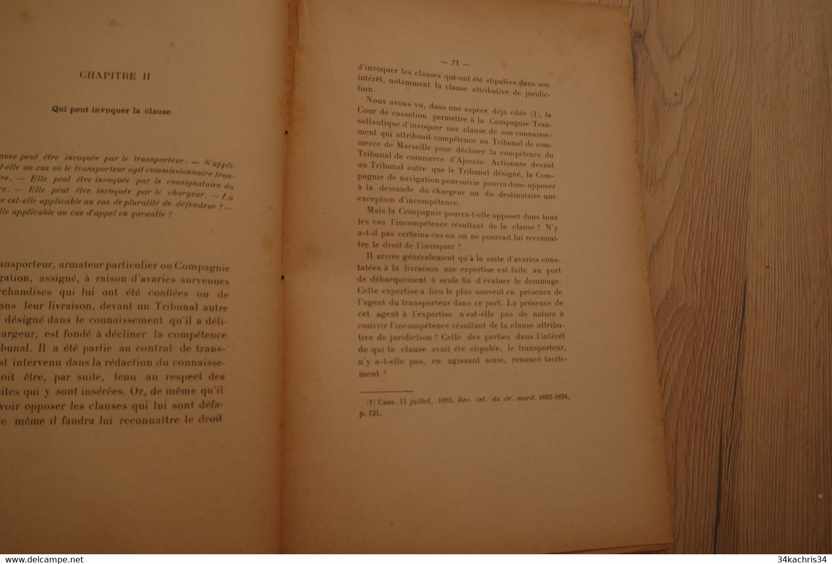 Thèse pour le doctorat De La Clause attributive de juridiction insérée dans les connaissements 1905 P.Gautier Marine com