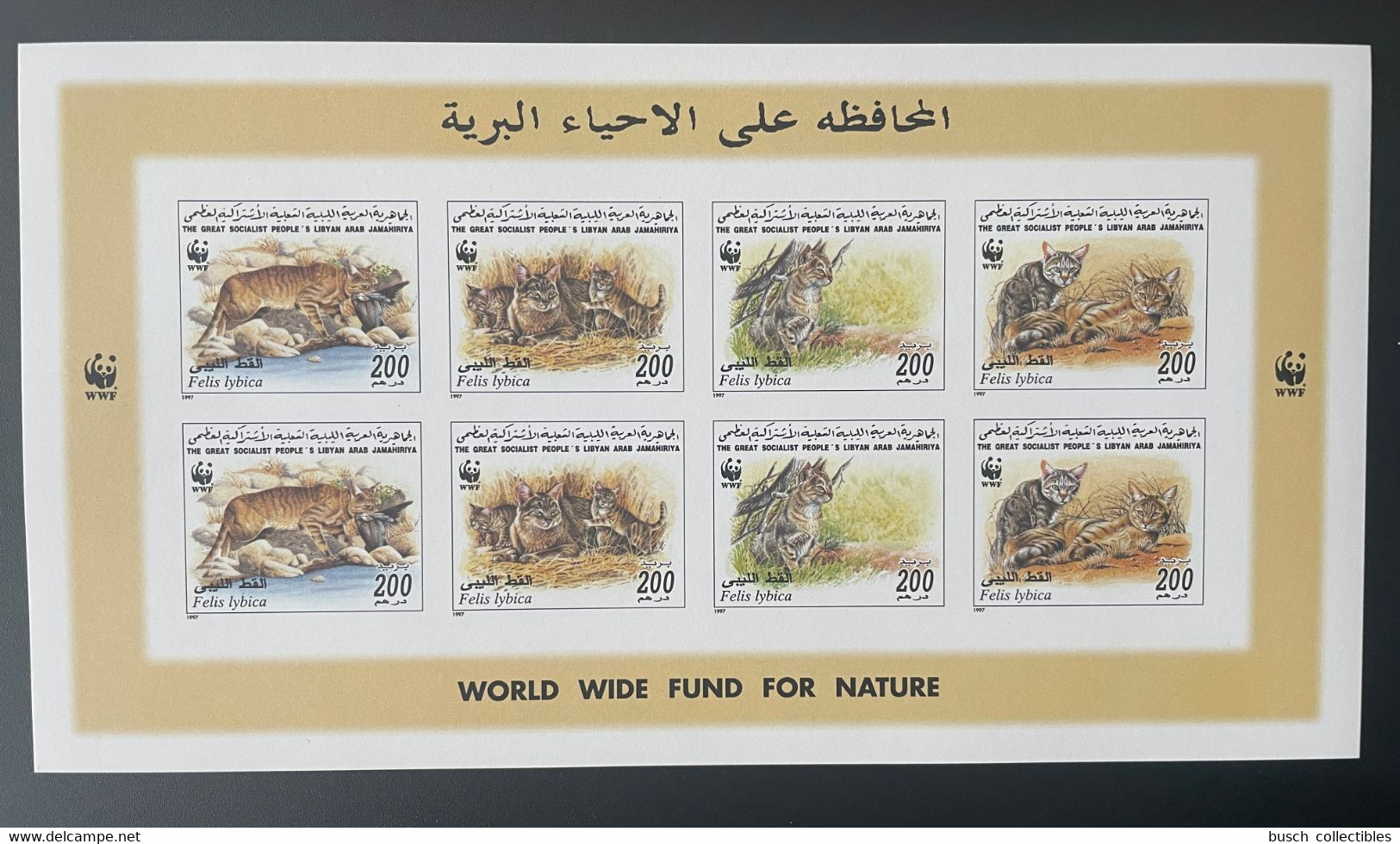 Libye Libya 1997 Mi. 2496 - 2499 IMPERF ND Kleinbogen Sheetlet WWF World Wide Fund For Nature Felis Lybica Faune Fauna - Libia