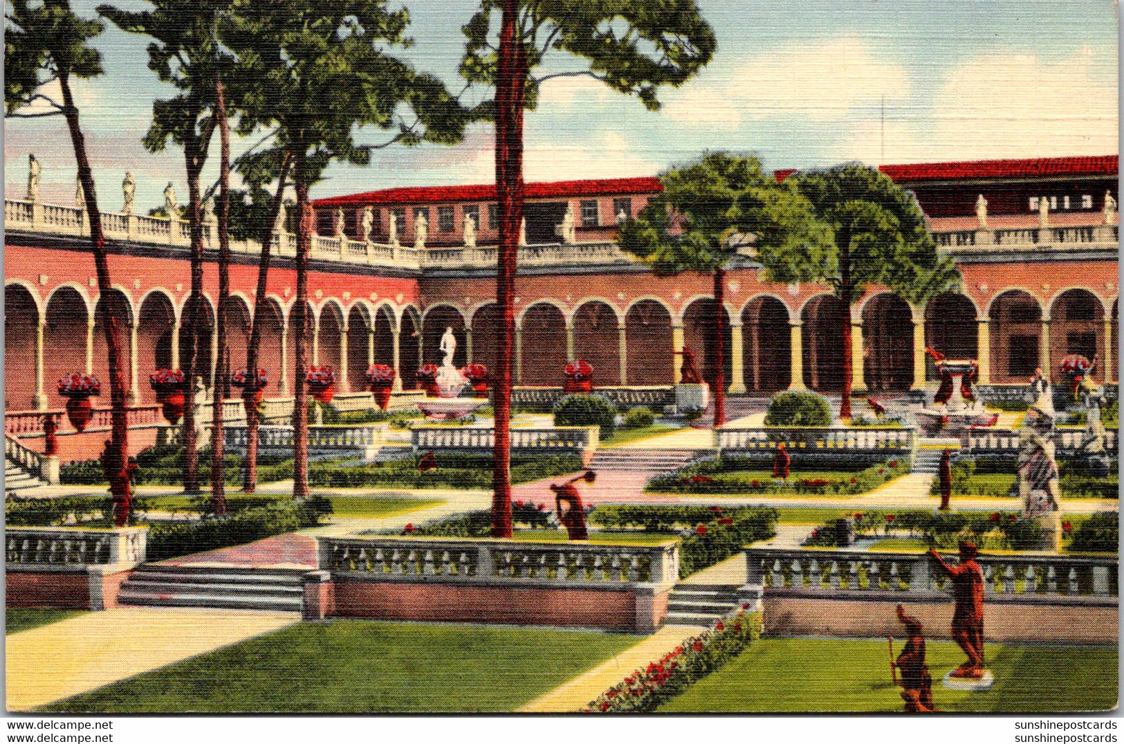 Florida Sarasota Ringling Art Museum Corner Of Court Curteich - Sarasota