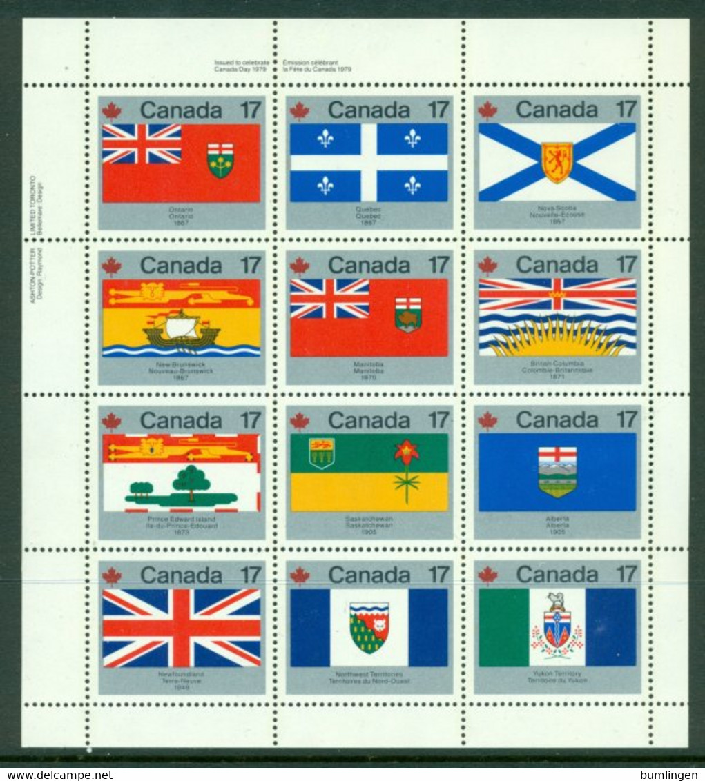 CANADA 1979 Mi 731-42 Mini Sheet** Canadian Territory Flags [LA217] - Timbres