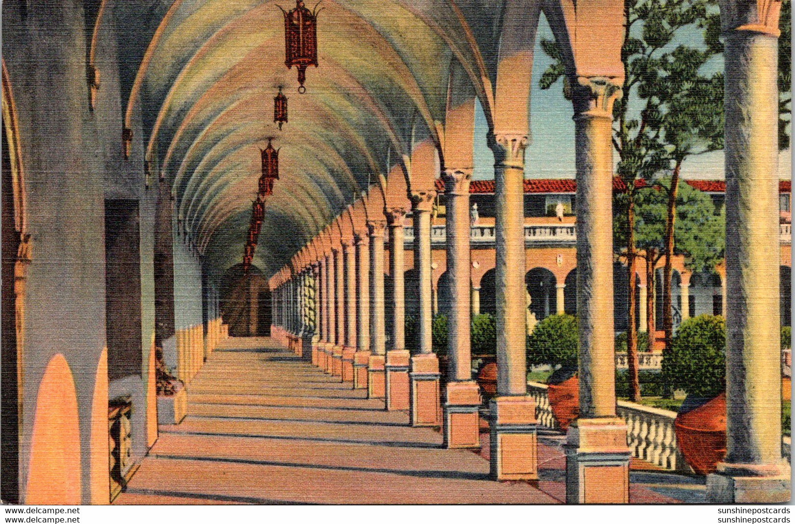 Florida Sarasota Ringling Art Museum Archway Along Inner Court Curteich - Sarasota