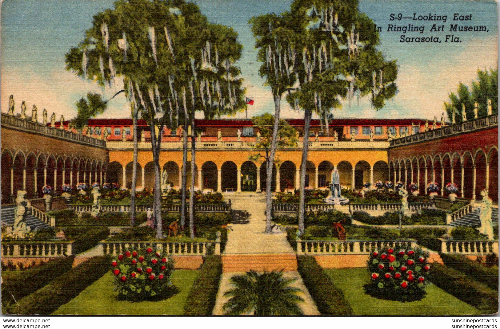 Florida Sarasota Ringling Art Museum Inner Court 1959 Curteich - Sarasota