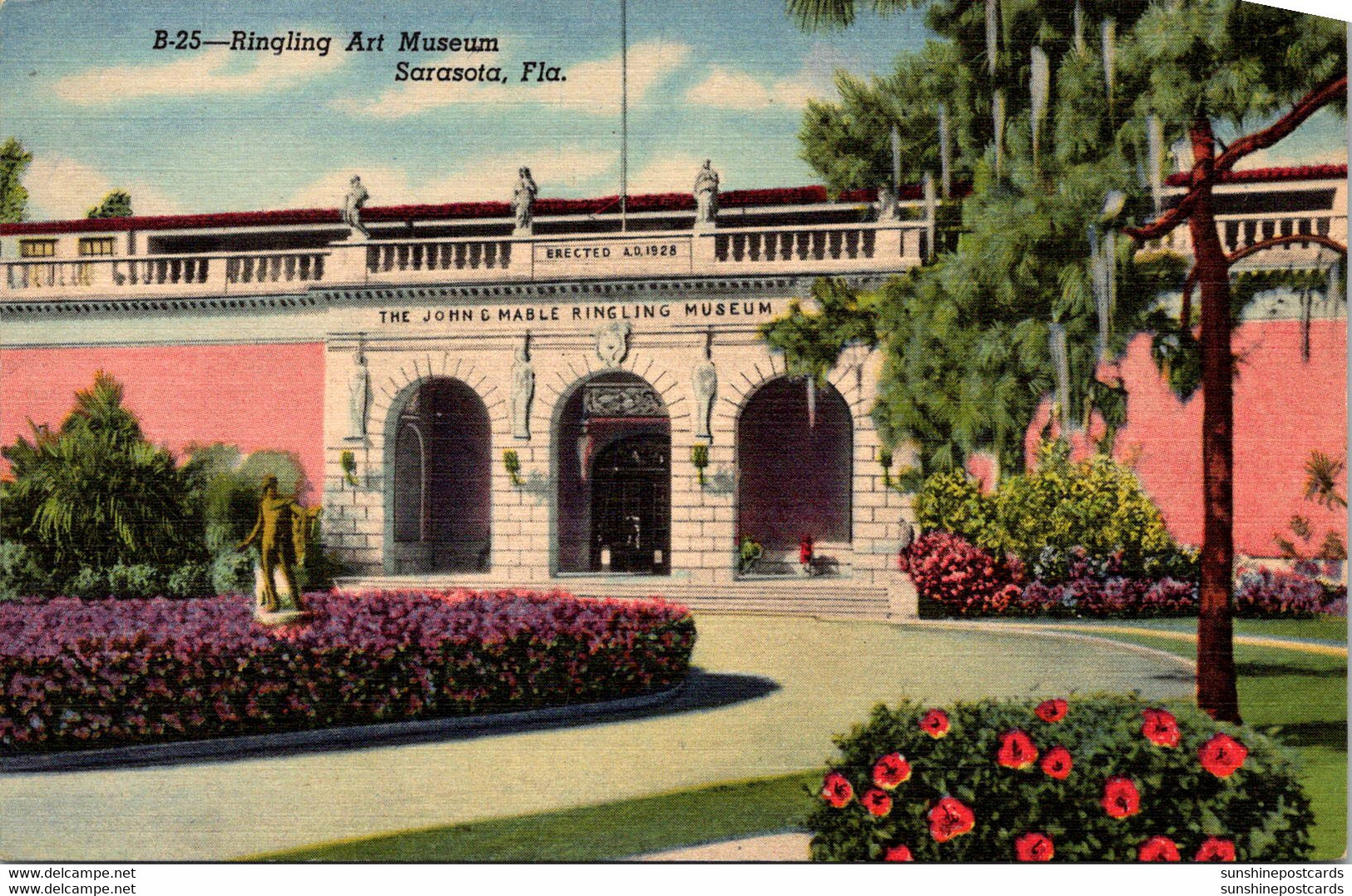 Florida Sarasota Ringling Art Museum Entrance Curteich - Sarasota