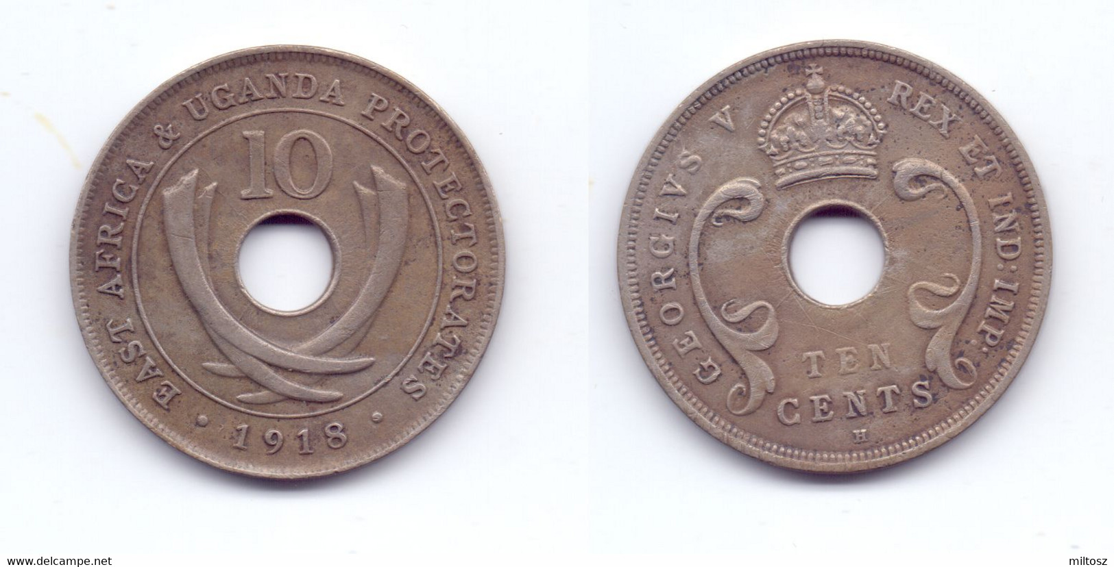 East Africa & Uganda Protectorates 10 Cents 1918 H - Africa Orientale E Protettorato D'Uganda