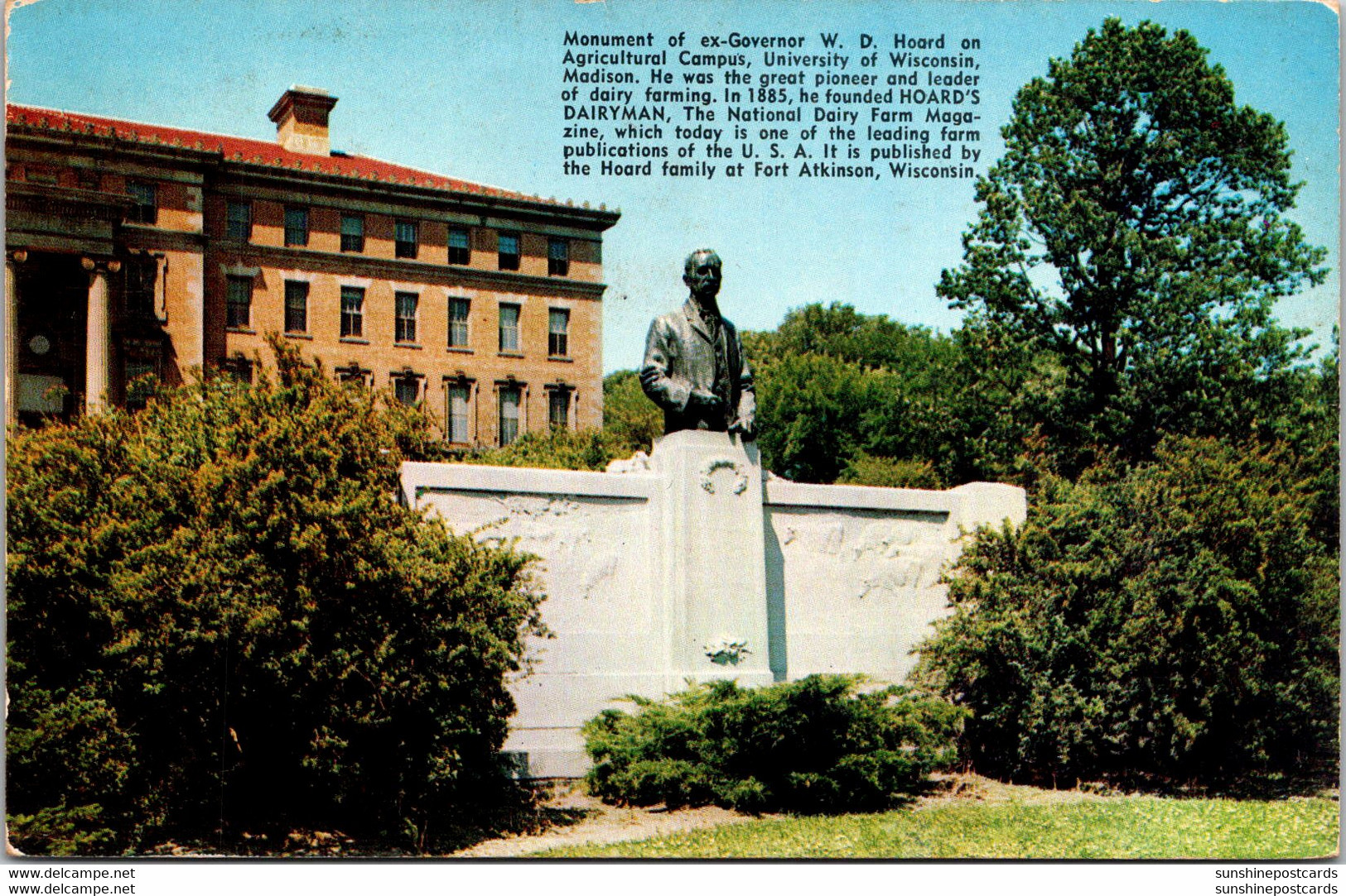 Wisconsin Madison Ex-Governor W D Hoard Monument On Agricultural Campus - Madison