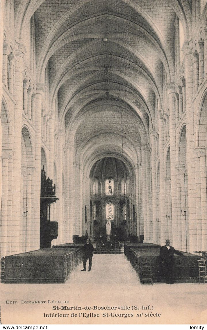 76 Saint Martin De Boscherville CPA  Intérieur De L' église St Georges , XIe Siecle - Saint-Martin-de-Boscherville