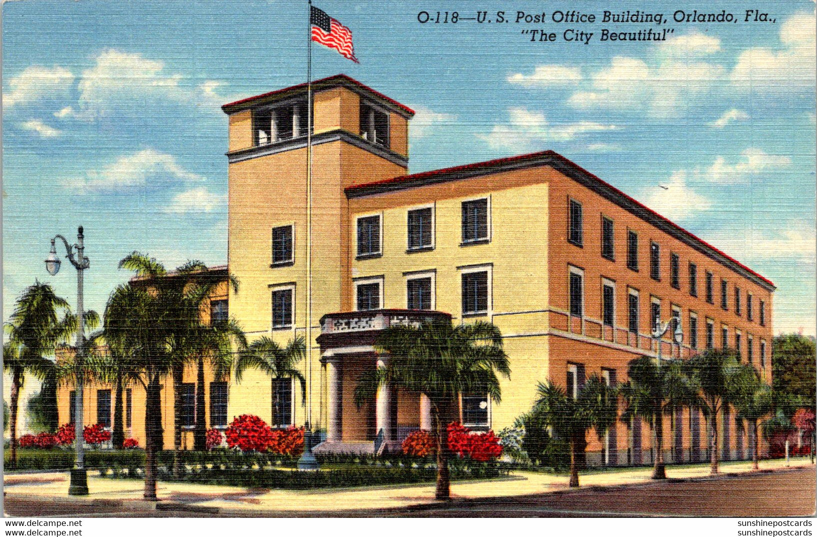 Florida Orlando Post Office Building Curteich - Orlando