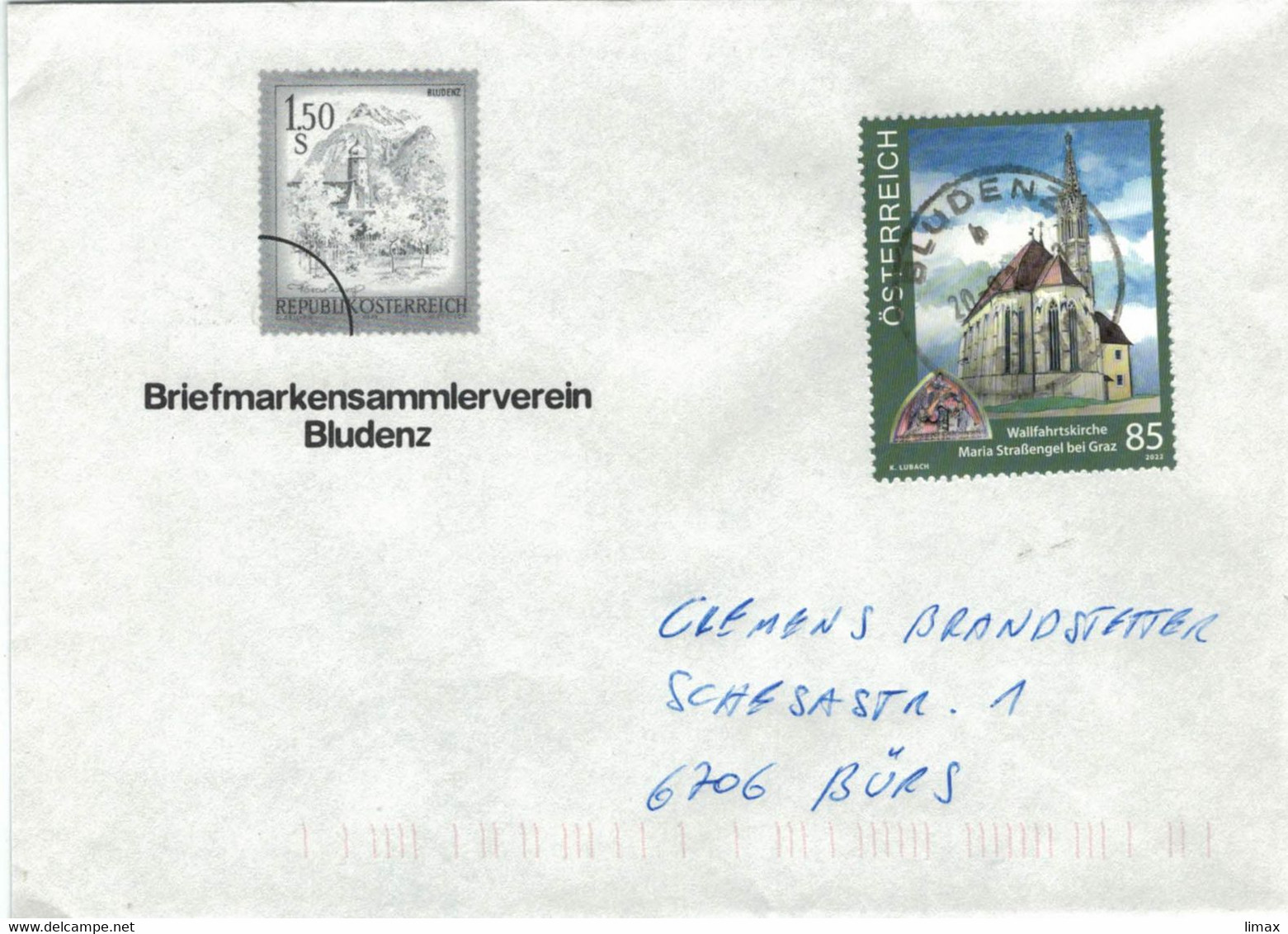 Briefmarkenverein Bludenz 2022 - Wallfahrtskirche Maria Strassengel Bei Graz - Gotik - Cartas & Documentos