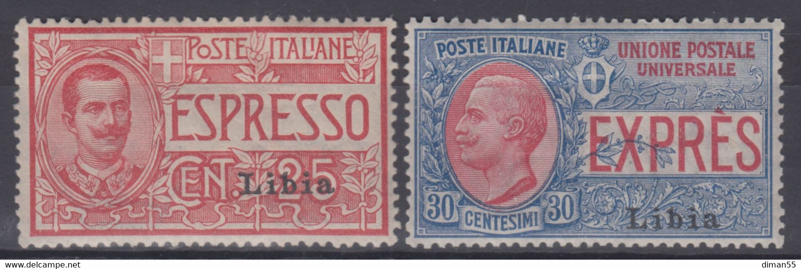 ITALIA - LIBIA - Sassone Exp N.1-2 - Centratura Ottima - Cat. 400 Euro - MH* - Linguellati - Libia