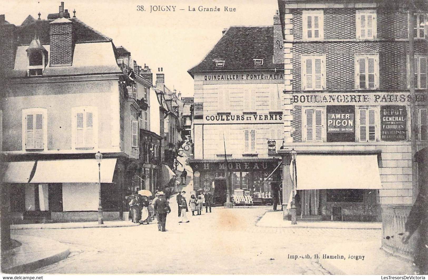 CPA France - Joigny - La Grande Rue - Quincaillerie - Boulangerie - Pâtisserie - Animée - Oblitérée 1915 - Joigny