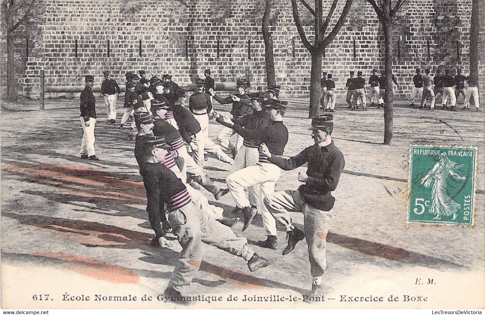 CPA France - Ecole Normale De Gymnastique De Joinville Le Pont - Exercice De Boxe - Colorisée - Oblitérée 1909 - Joinville Le Pont