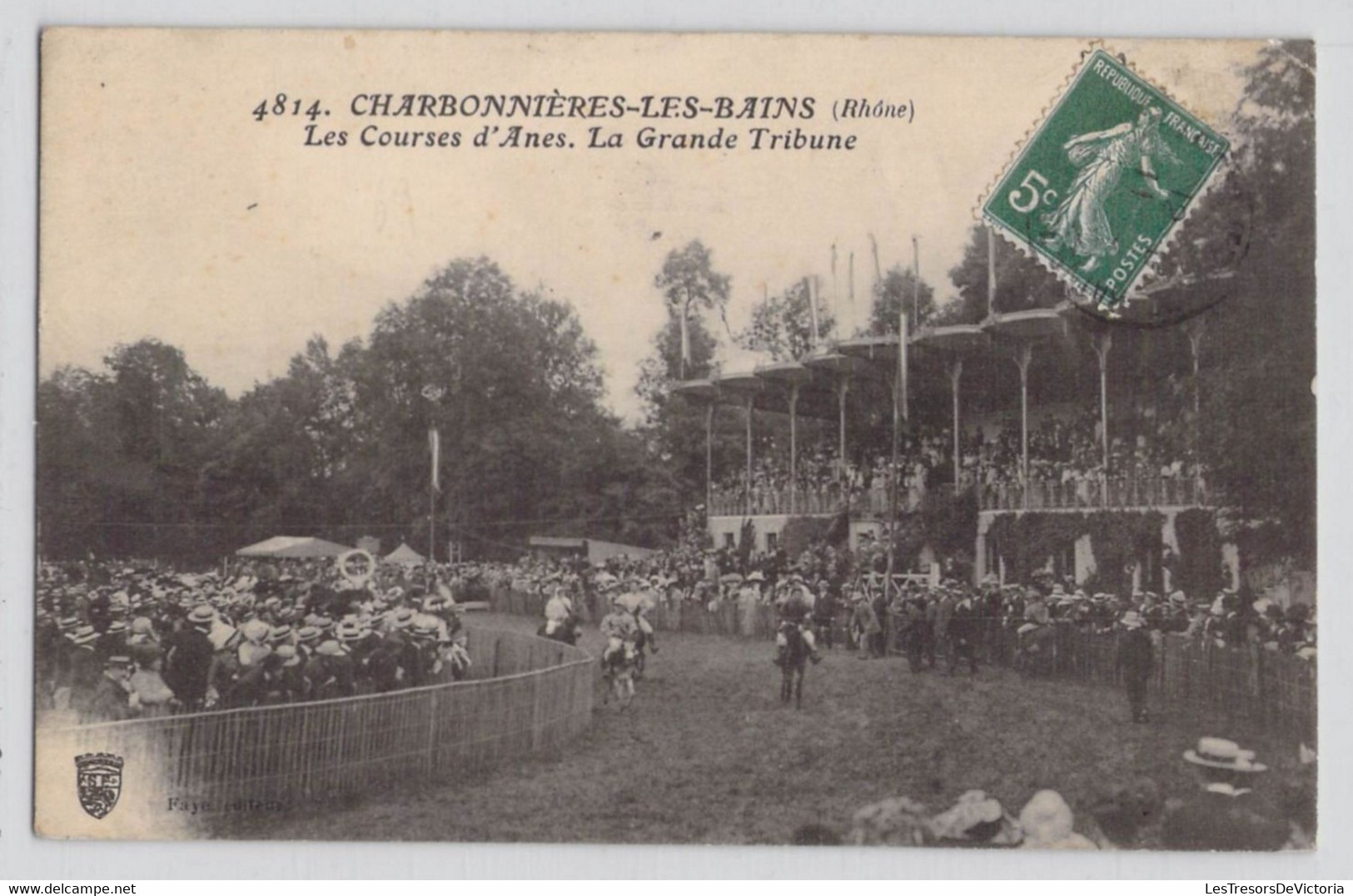 CPA France - Charbonnières Les Bains - Rhône - Les Courses D Anes - La Grande Tribune - Animée - Oblitérée 1911 - Charbonniere Les Bains