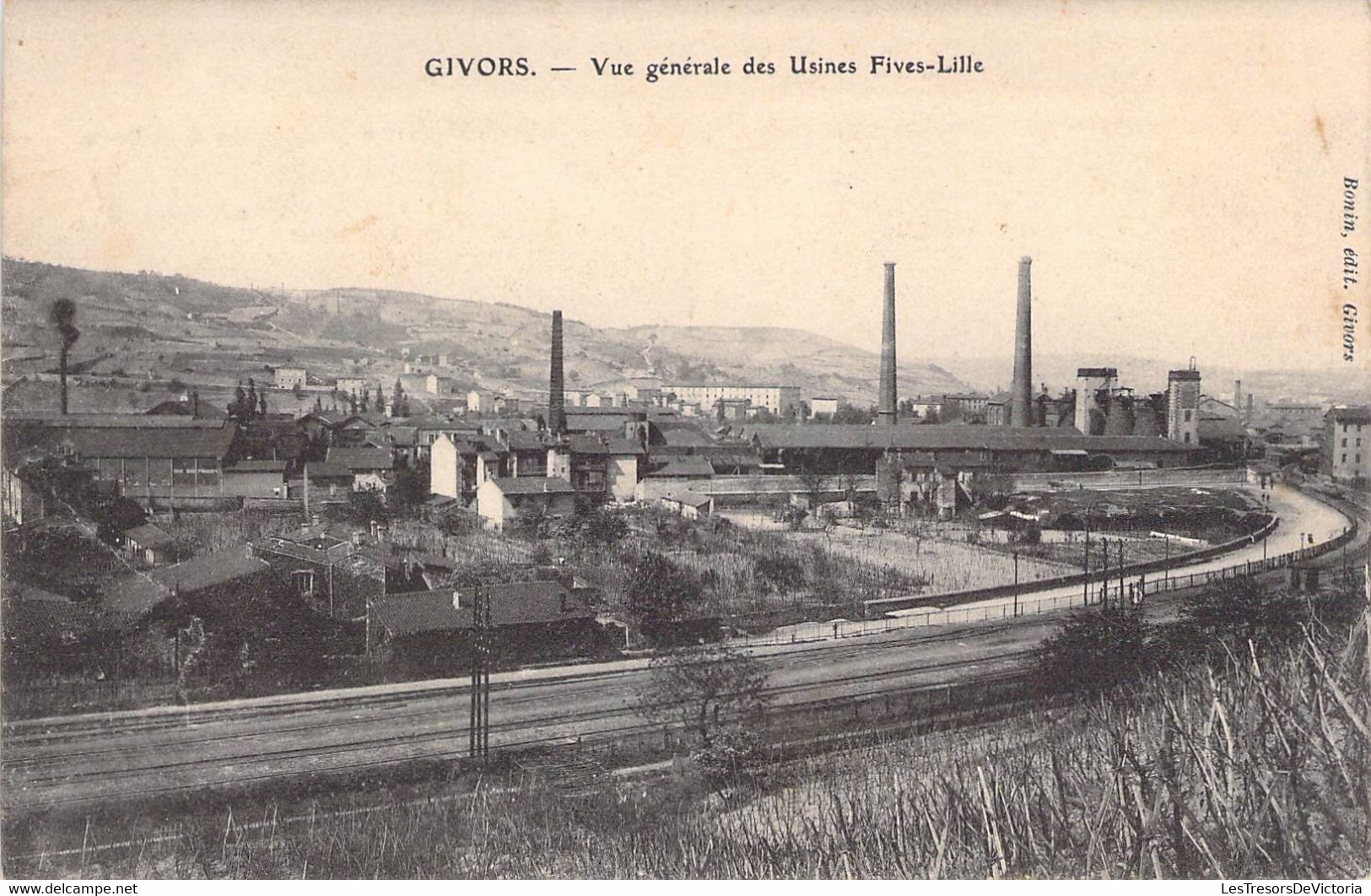 CPA France - Givors - Vue Générale Des Usines Fives - Lille - Bonin Edition - Chemin De Fer - Oblitérée - Givors