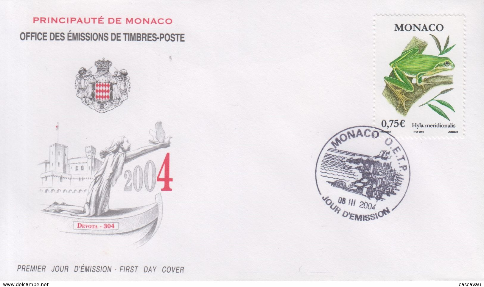 Enveloppe  FDC  1er  Jour   MONACO    Grenouille    2004 - Rane