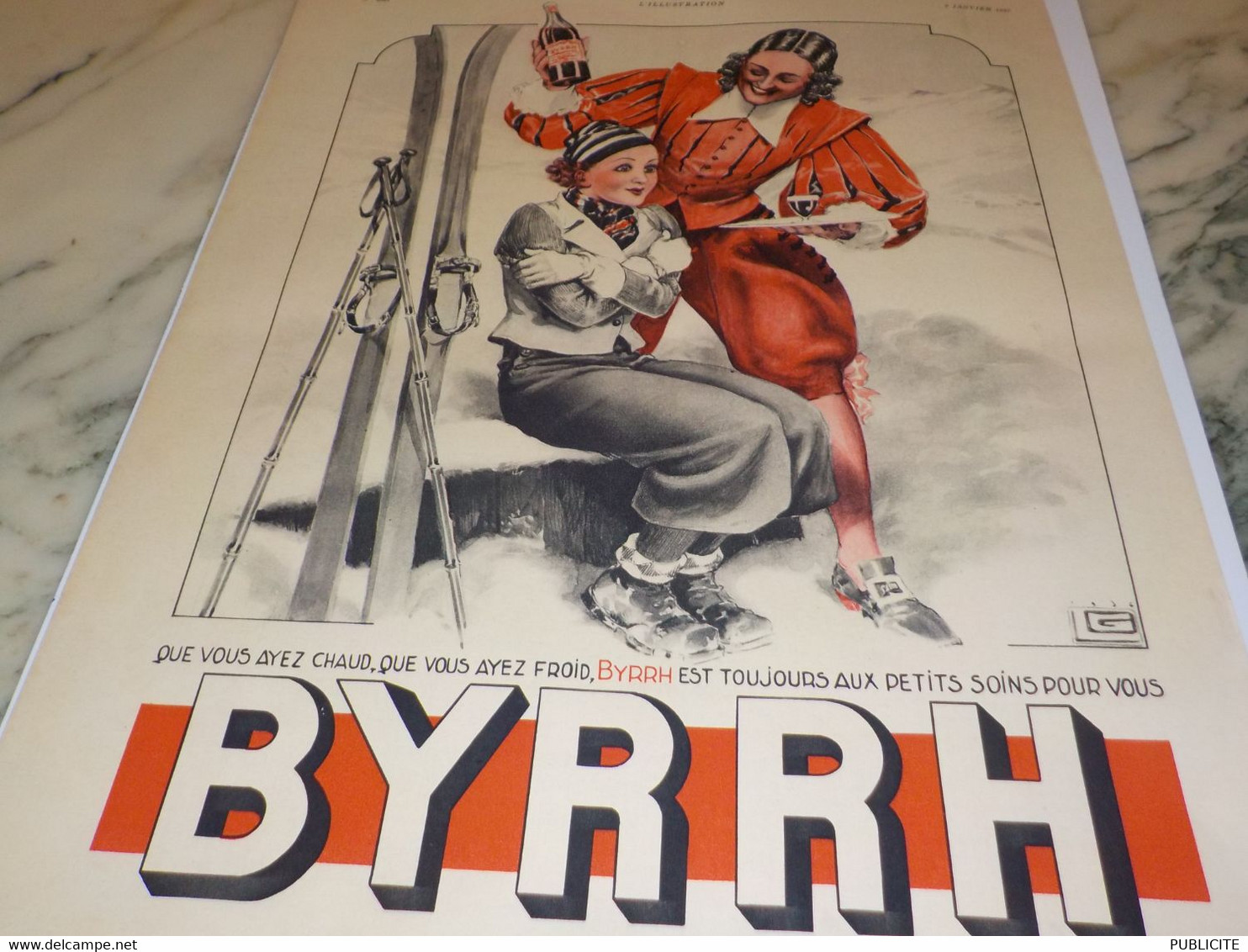 ANCIENNE PUBLICITE PETITS SOINS POUR VOUS  APERITIF BYRRH  1937 - Alcools