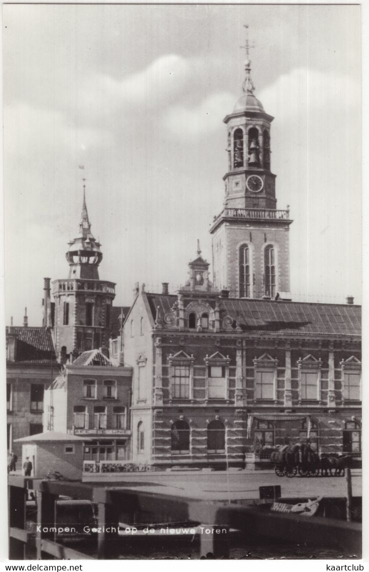 Kampen, Gezicht Op De Nieuwe Toren - (Overijssel, Nederland/Holland) - Café 'de Unie', Paard En Wagen - Kampen