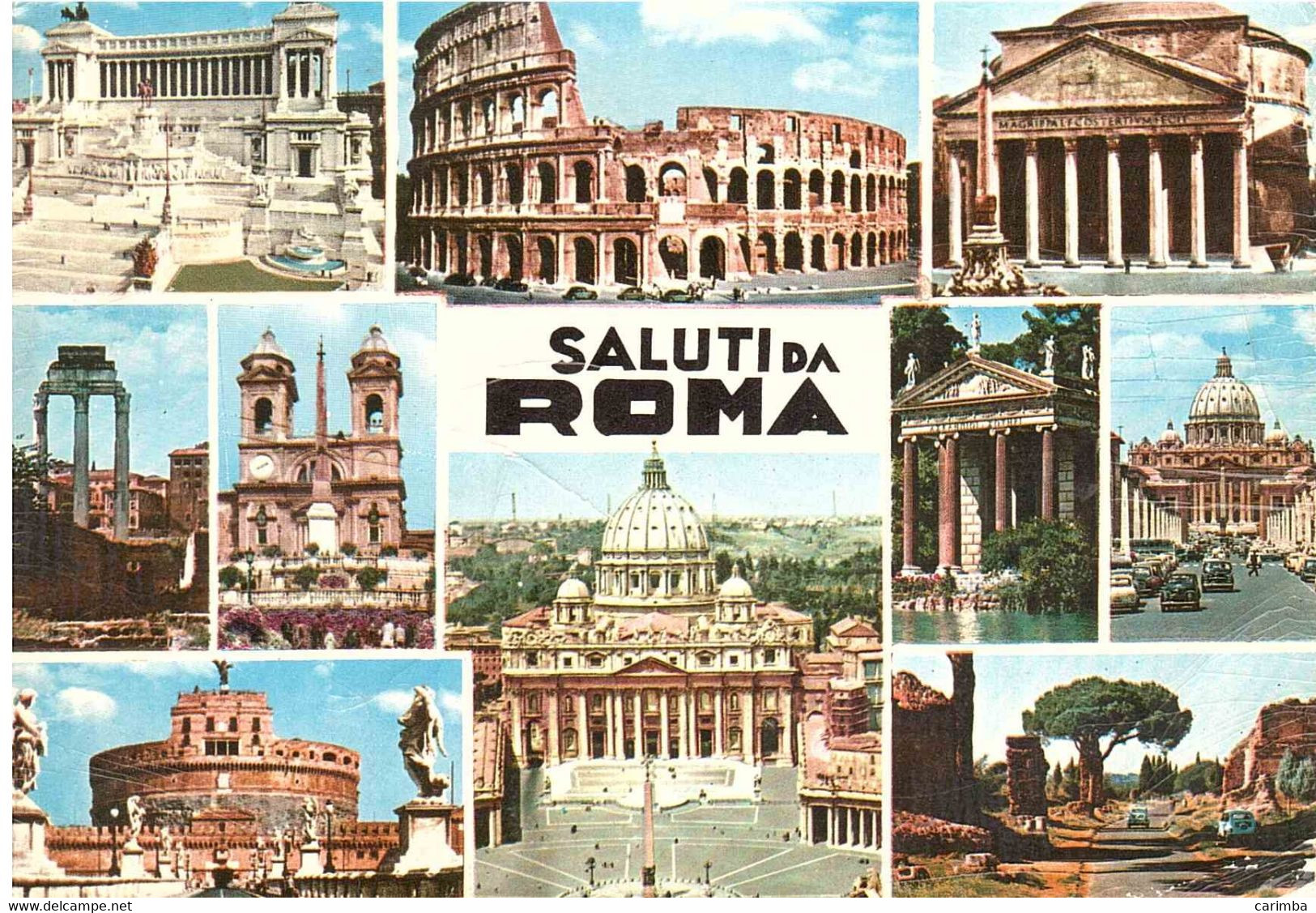 £15 TURISMO SU CARTOLINA SALUTI DA ROMA PIEGHE - Souvenir De...