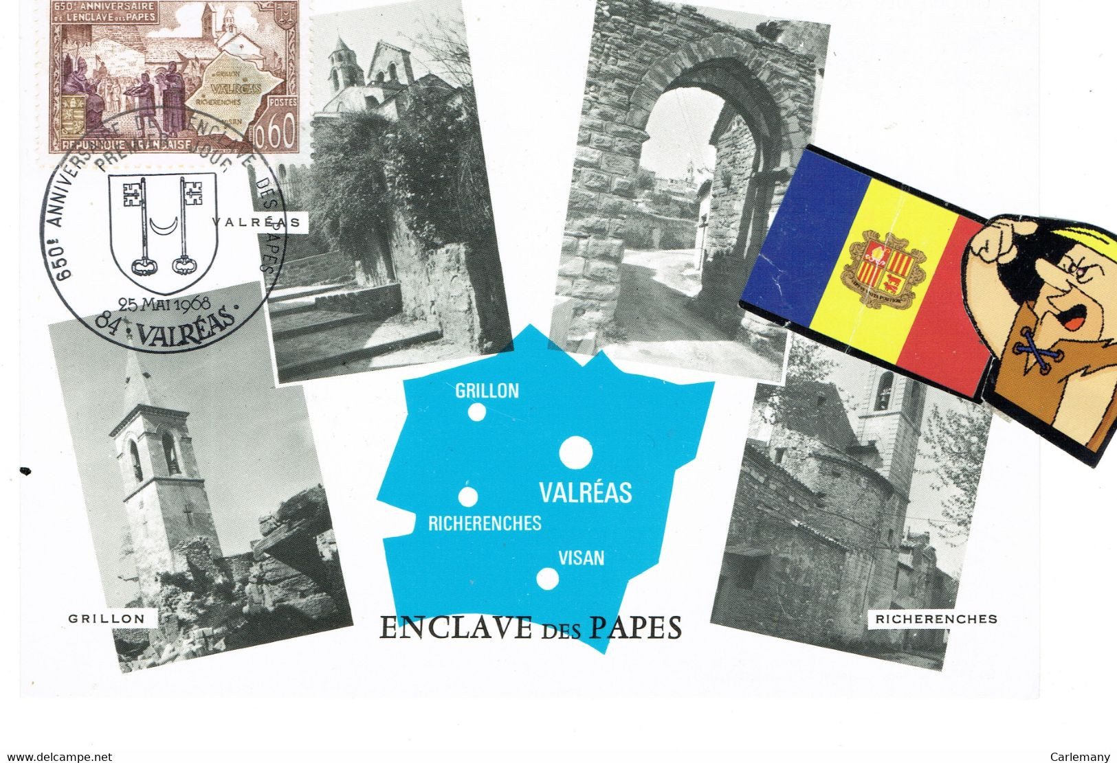 POSTAL MAXIMUM CARD FRANÇE VALREAS Des PAPES - Collections, Lots & Series