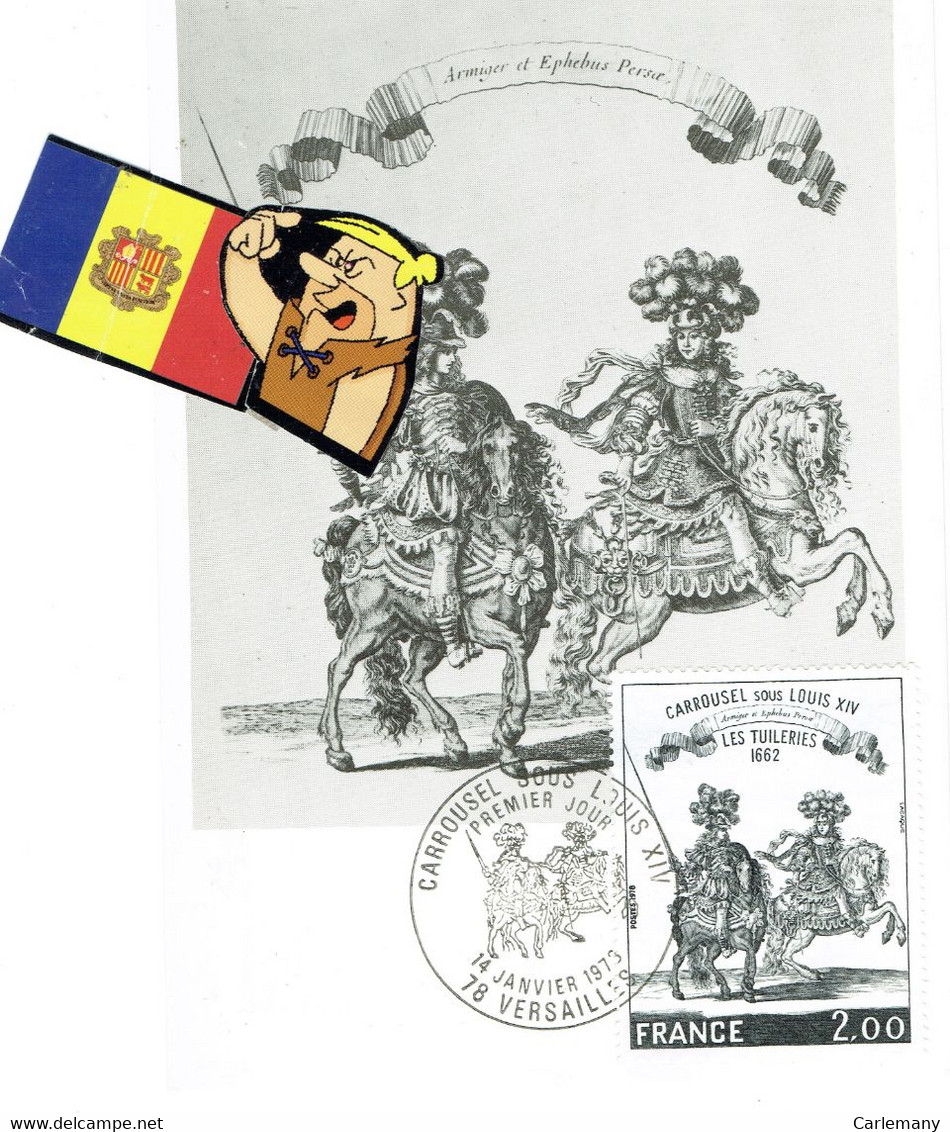 POSTAL MAXIMUM CARD FRANÇE CARROUSEL SOUS LOUIS XIV - Lots & Serien