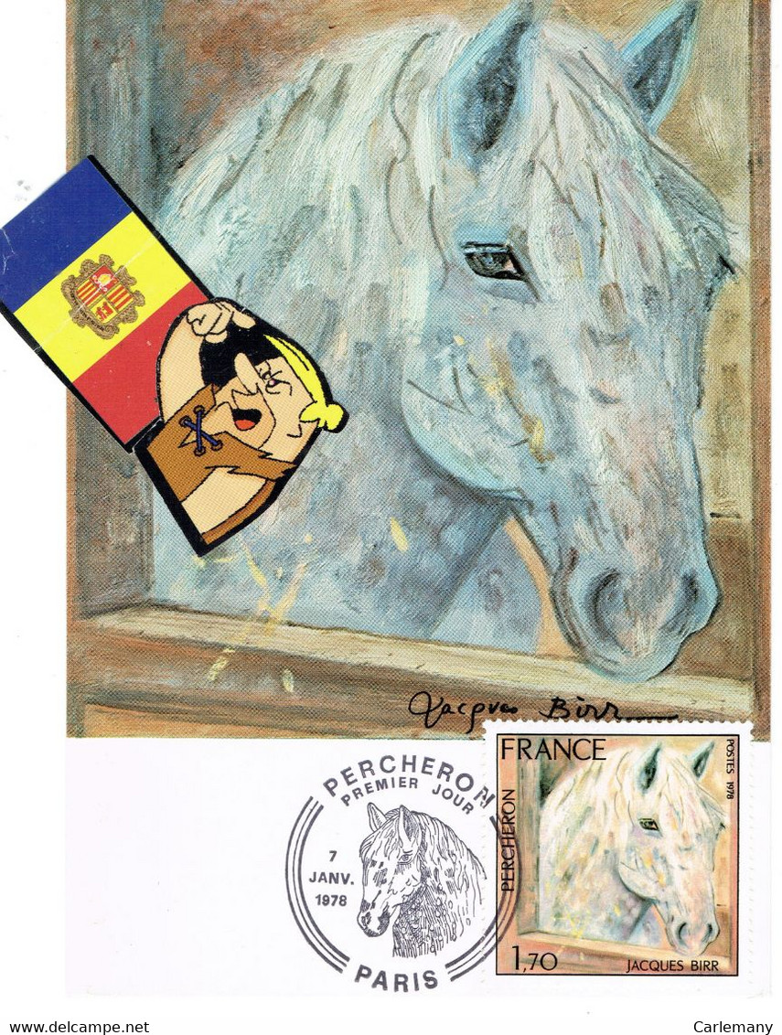POSTAL MAXIMUM CARD FRANÇE  J BIRR PERCHERON - Collections, Lots & Series