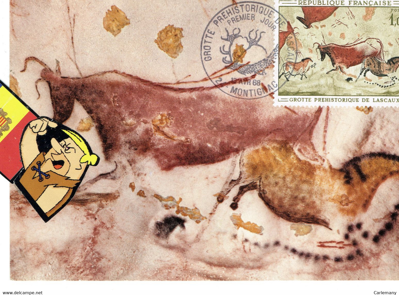 POSTAL MAXIMUM CARD FRANÇE MONTIGNAC VEZERE GROTTE LASCAUX - Verzamelingen & Reeksen