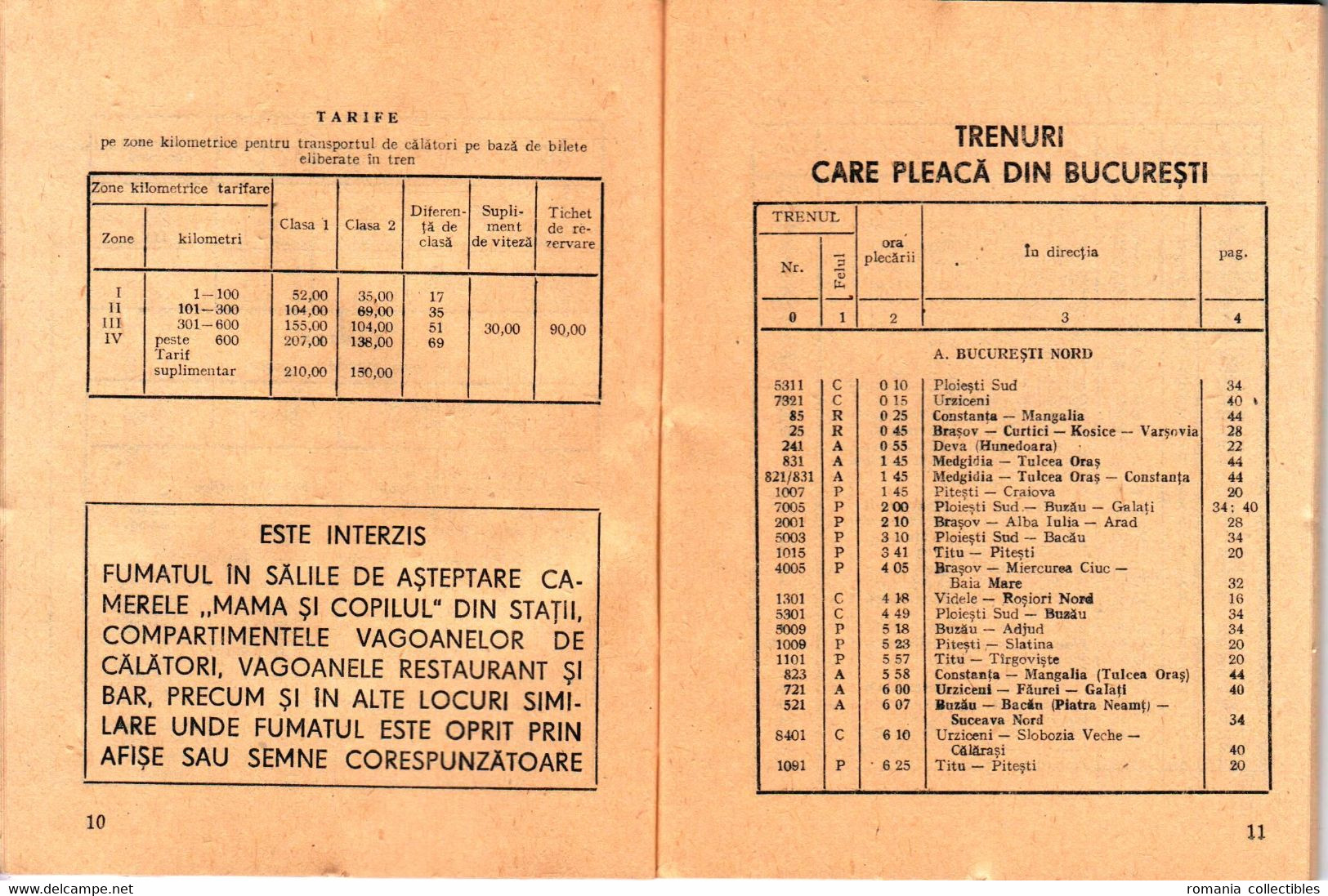 Romania, 1988, Vintage Romanian Railways CFR Time Table