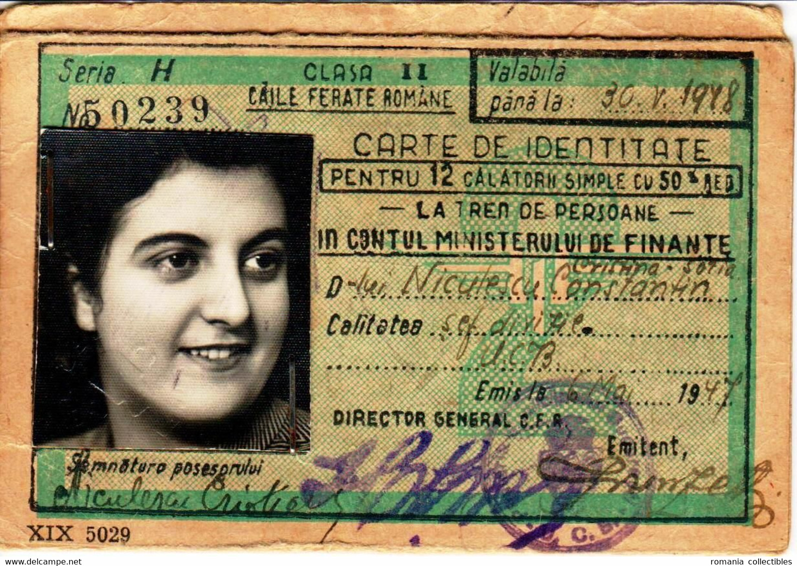 Romania, 1948, Romanian Railways CFR Identity Card - 2nd Class - Other & Unclassified