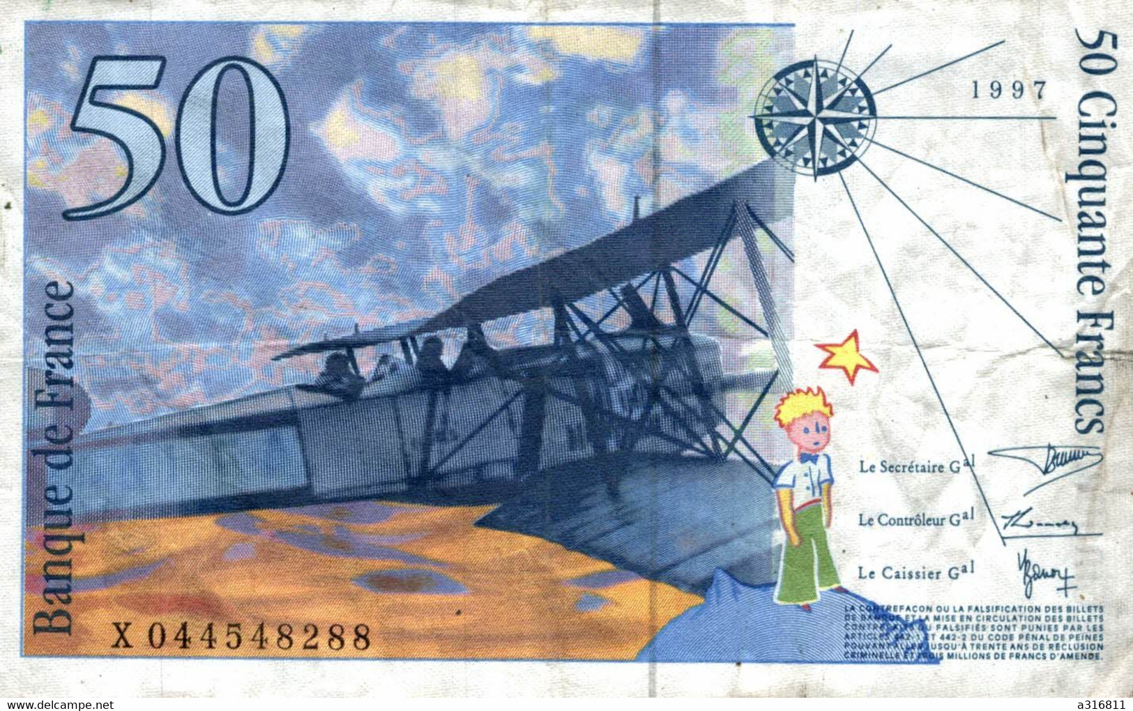 FRANCE : BILLET 50 Cinquante FRANCS - 1997 - Antoine De Saint-Exupéry - 50 F 1992-1999 ''St Exupéry''