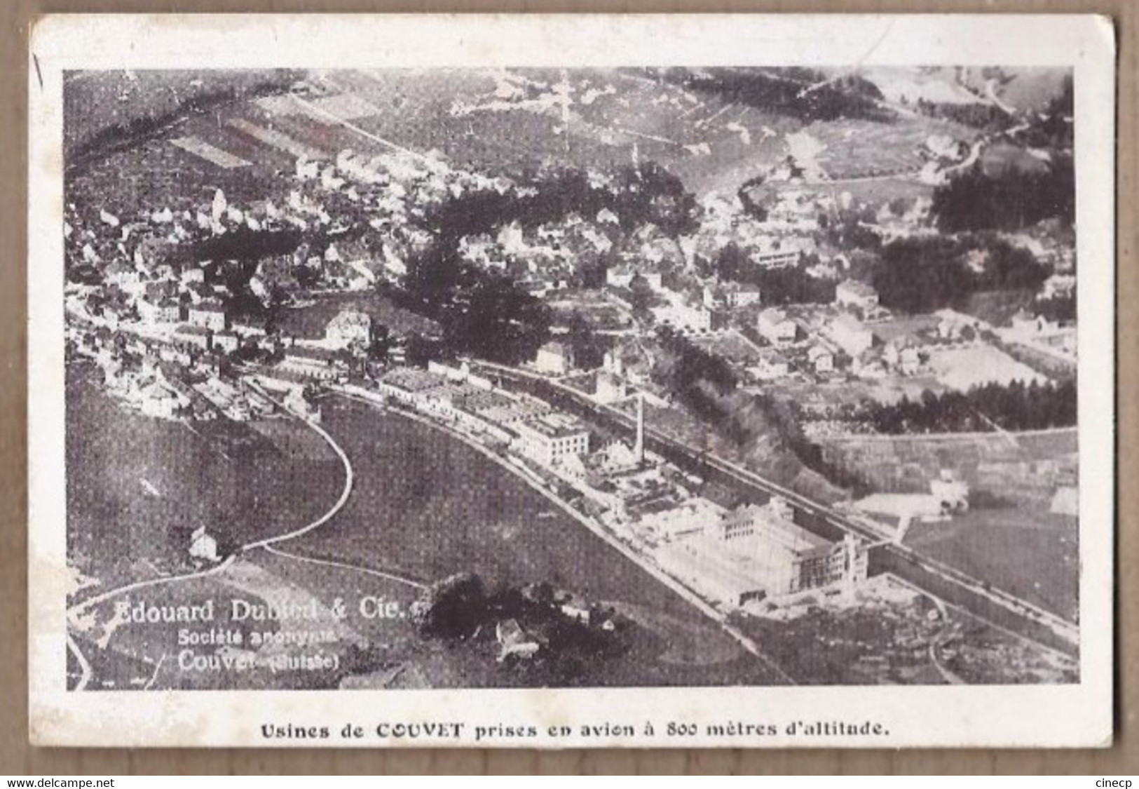 CPA SUISSE - COUVET - Usines De Couvet Prises En Avion - DUBIED Et Cie Société Anonyme INDUSTRIE MACHINES A TRICOTER - Couvet