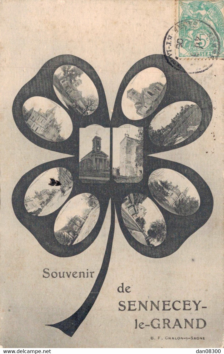 71 SOUVENIR DE SENNECEY LE GRAND VUES MULTIPLES DANS UN TREFLE A QUATRE FEUILLES - Otros & Sin Clasificación