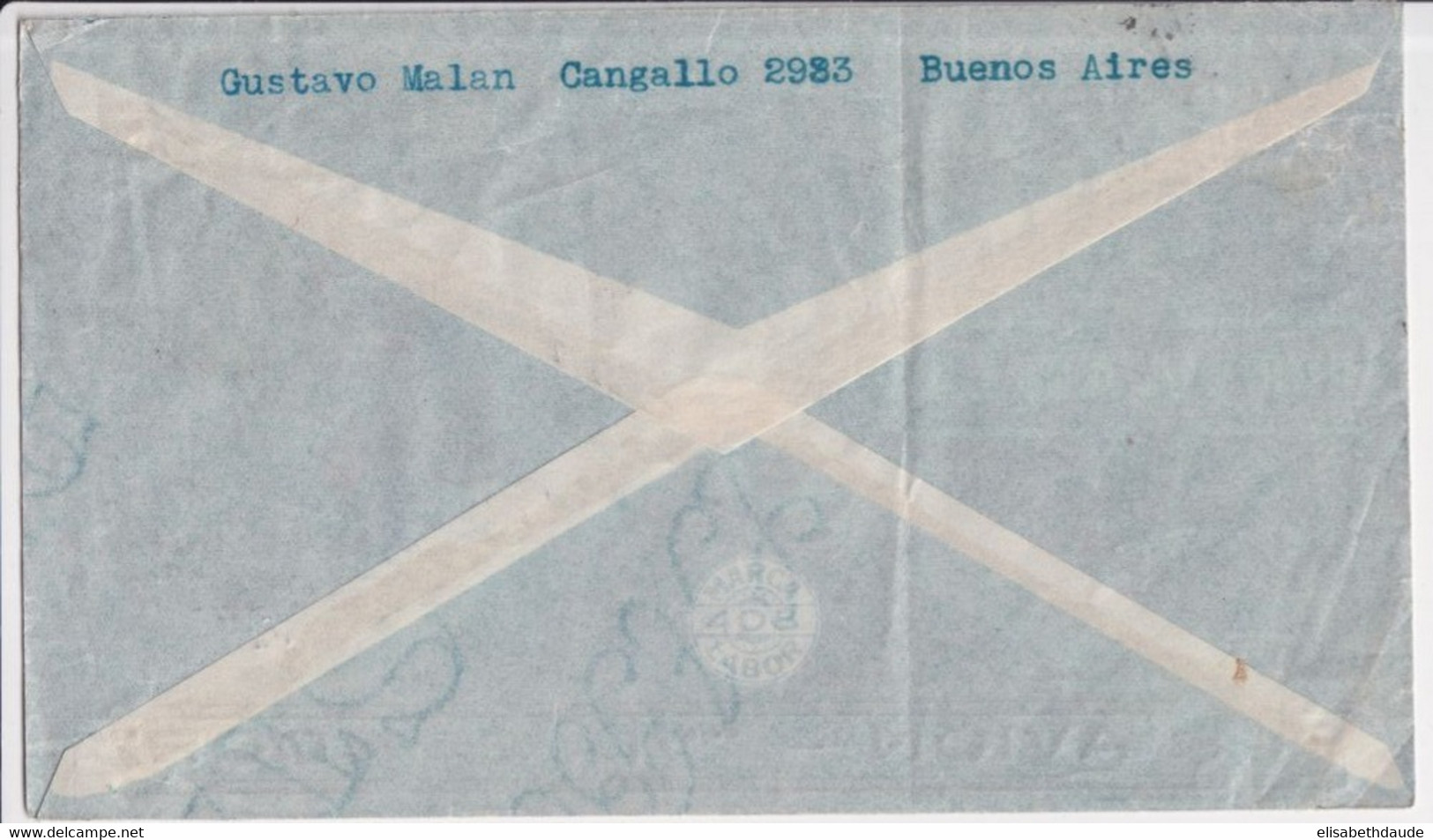 1936 - CONDOR - ENVELOPPE De BUENOS AIRES (ARGENTINE) => BORDEAUX => CHATELGUYON (PUY DE DOME) - Posta Aerea