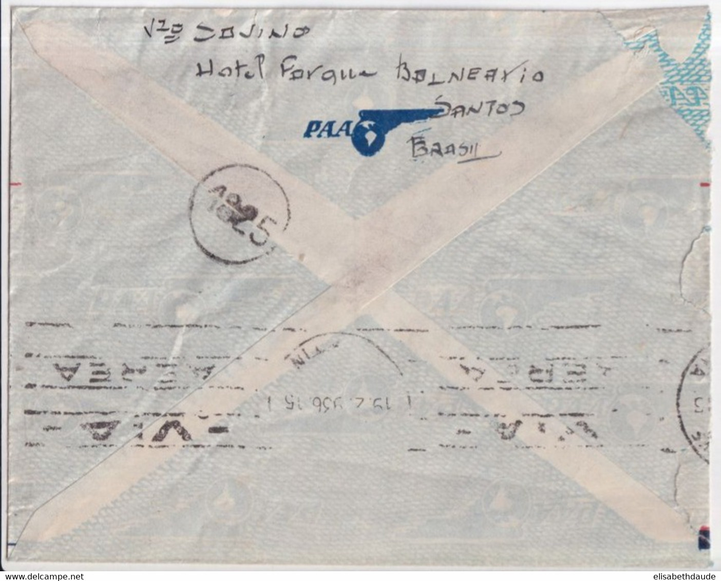 1936 - BRESIL - ENVELOPPE ILLUSTREE POSTE AERIENNE PANAIR De SANTOS => BUENOS AIRES (ARGENTINE) - Posta Aerea