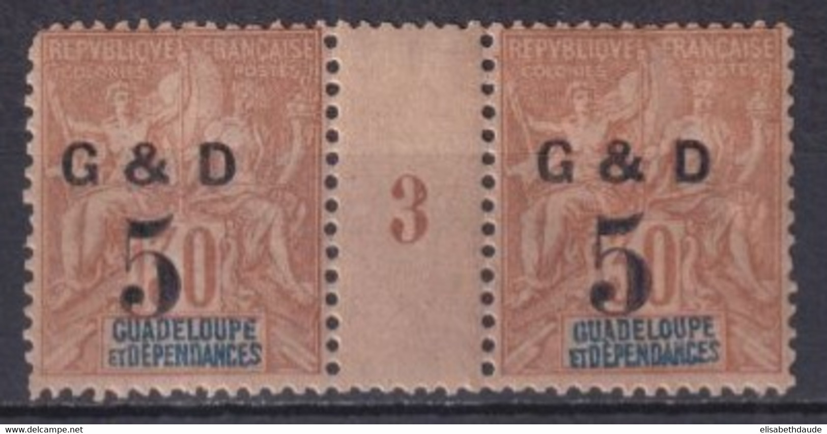 GUADELOUPE - 1903 - YVERT N° 45 * MH MILLESIME ! - COTE = 30 EUR. - - Ongebruikt