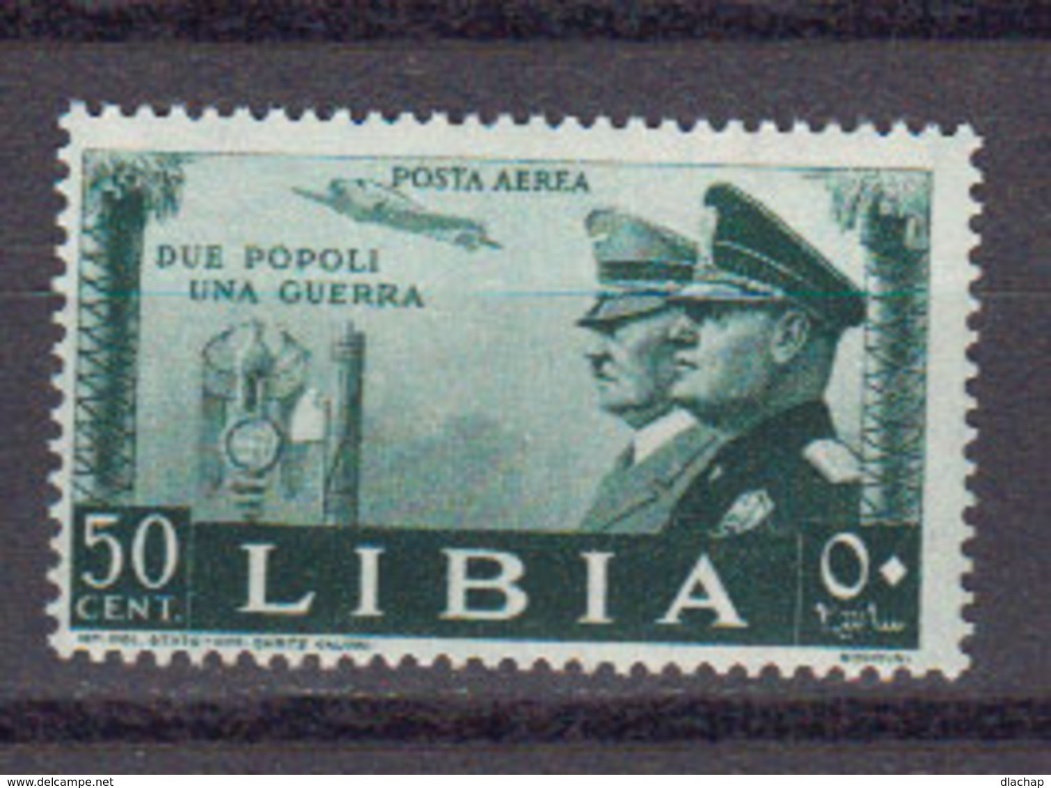 Italie Colonies Libye 1942 Yvert 17 ** Neuf Sans Charniere. Mussolinie Et Hitler. - Libia