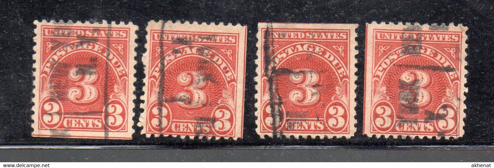 OM7 - STATI UNITI 1917 , Espressi : 4 Esemplari Usati . Dent 11 (1 Lato ND) - Postage Due