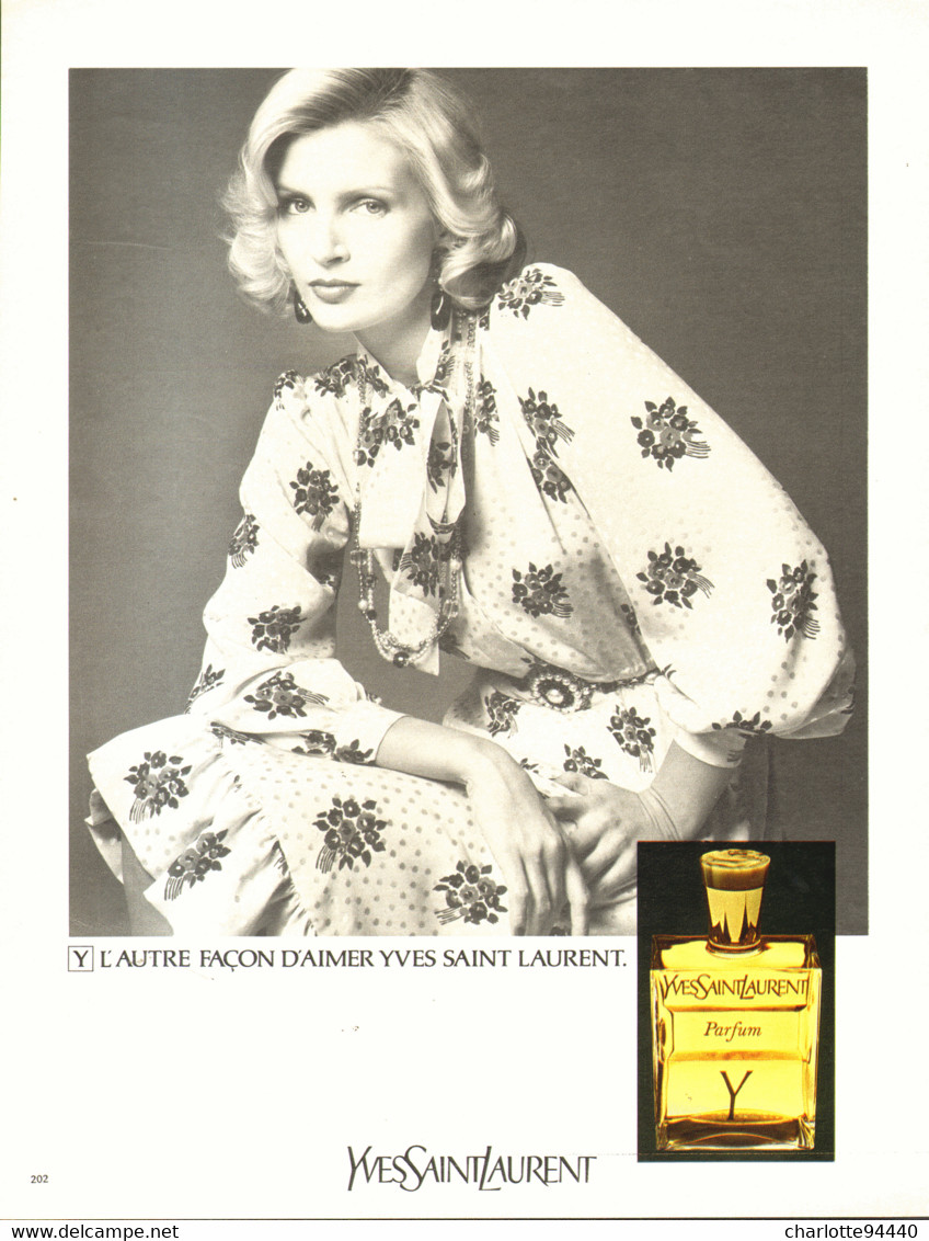 PUB PARFUM  ( Y ) De "  YVES SAINT LAURENT   "  1973 ( 1 ) - Ohne Zuordnung