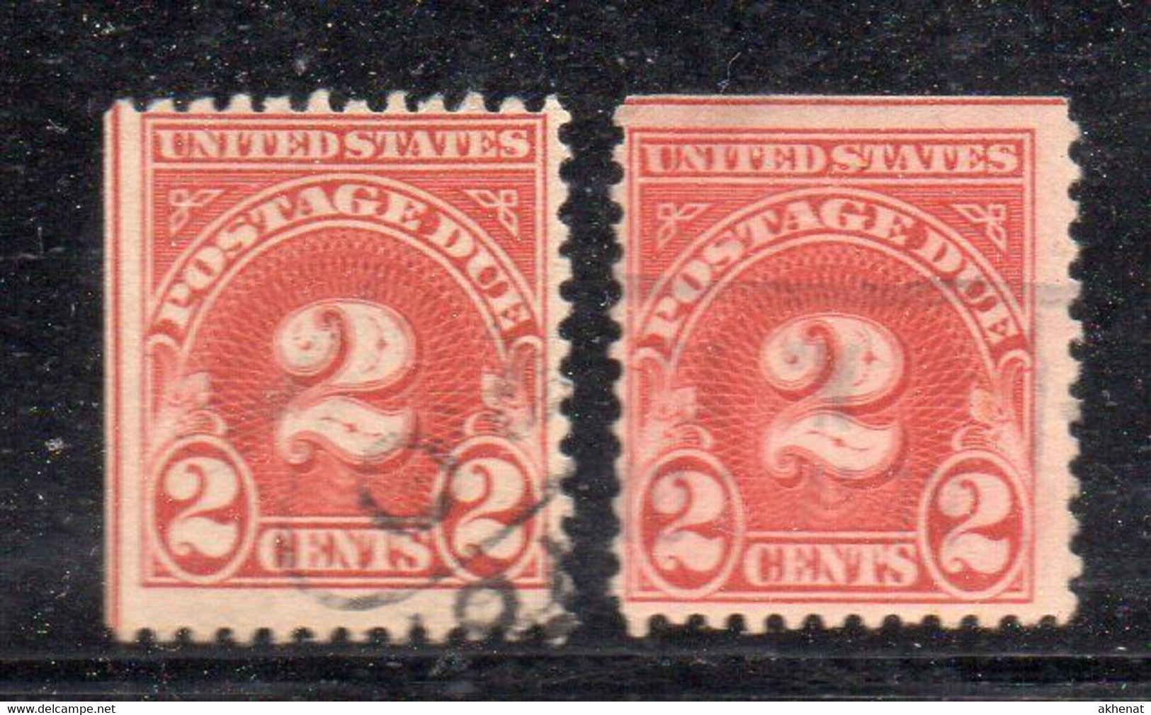 OM11 - STATI UNITI 1917 , Espressi : 2 Esemplari Usati . Dent 11 (1 Lato ND) - Postage Due