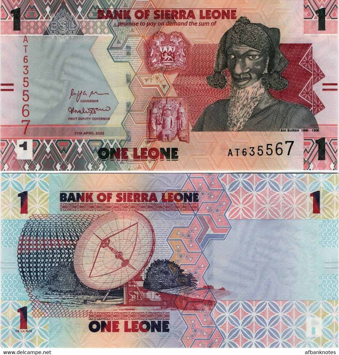 SIERRA LEONE       Set 1-2-5-10-20 Leones      P-W34 → P-W38       27.4.2022   UNC - Sierra Leone